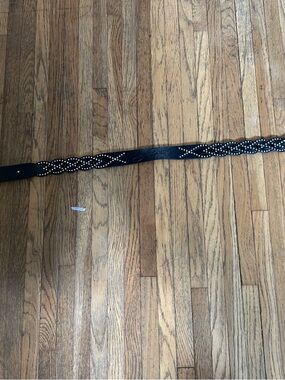 Studded Black Braided Harley Davidson Leather Belt - Women Accessories